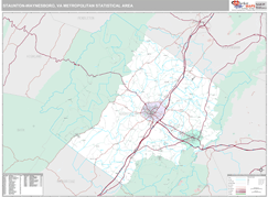 Staunton-Waynesboro Metro Area Digital Map Premium Style